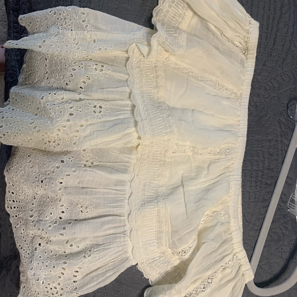 Off the shoulder white top